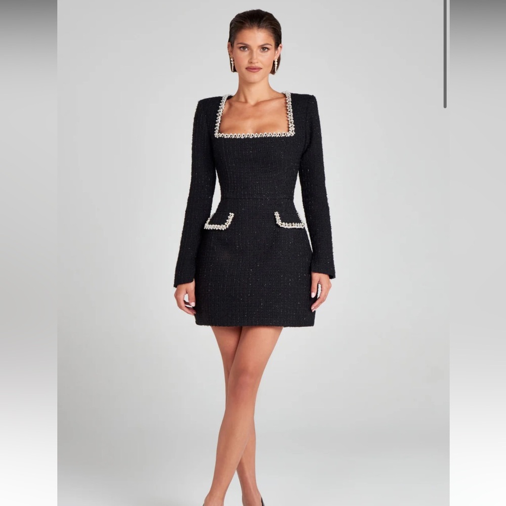 Nadine Merabi Natalie Black Mini Dress